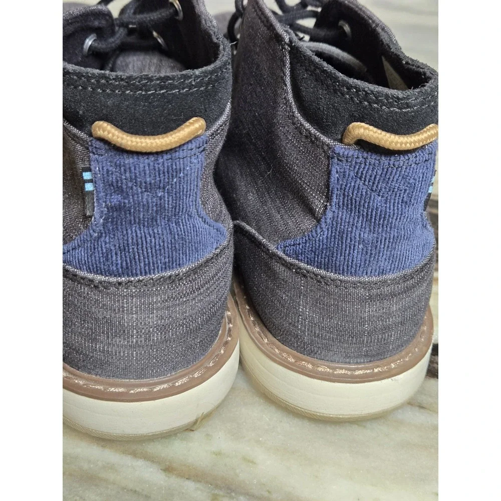 TOMS men BootNavi Chukka Black‎ Crosshatch Denim 11 color dark gray booties